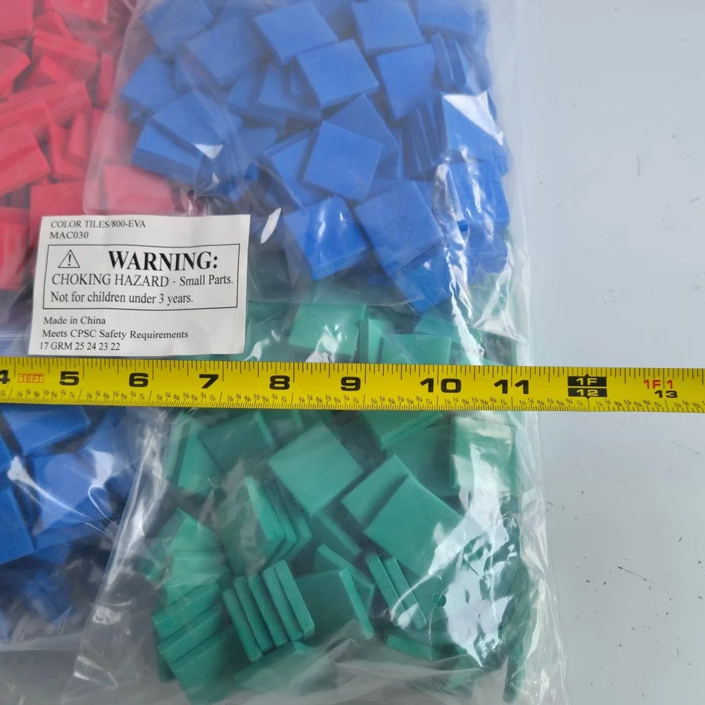 800 Piece Color Tiles Foam Math Manipulatives  Red Blue Green Yellow homeschool